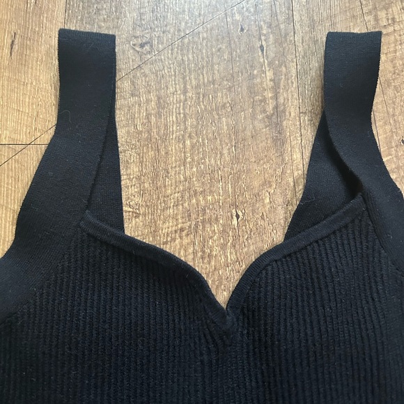 Abercrombie & Fitch Black Ribbed Knit Tank Top Sweetheart Neckline Size Small - Picture 7 of 12